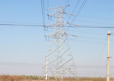 Transmission Line Angle Steel Tower , Hot Dip Galvanization Electric Power Tower