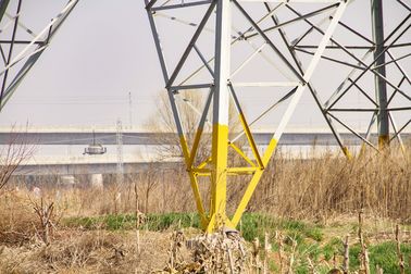 10 - 750KV Transmission Steel Tower Double Circuit Galvanizated / Painted Surface Treatment