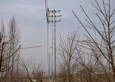 Hot Dip Galvanization Tubular Steel Tower For Power Transmission / Distribution