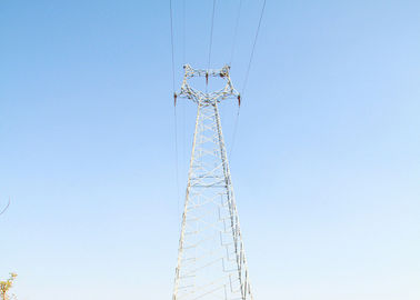 Transmission Line Angle Steel Tower , Hot Dip Galvanization Electric Power Tower