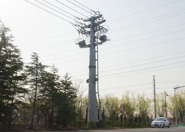 10KV Q235B Steel Transmission Pole , CO2 Welding Transmission Line Pole